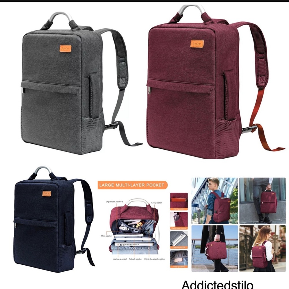 Convertible Backpack Business Travel Bag Briefcase for 13.3" ~ 15.6" Laptop